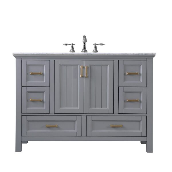 Altair 538048-CA-NM Isla 48 Inch Single Sink Bathroom Vanity with Carrara White Marble Countertop