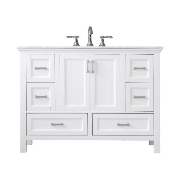 Altair 538048-CA-NM Isla 48 Inch Single Sink Bathroom Vanity with Carrara White Marble Countertop