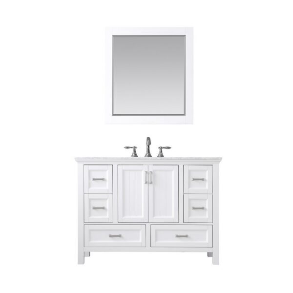 Altair 538048-CA Isla 48 Inch Single Sink Bathroom Vanity Set with Carrara White Marble Countertop and Mirror