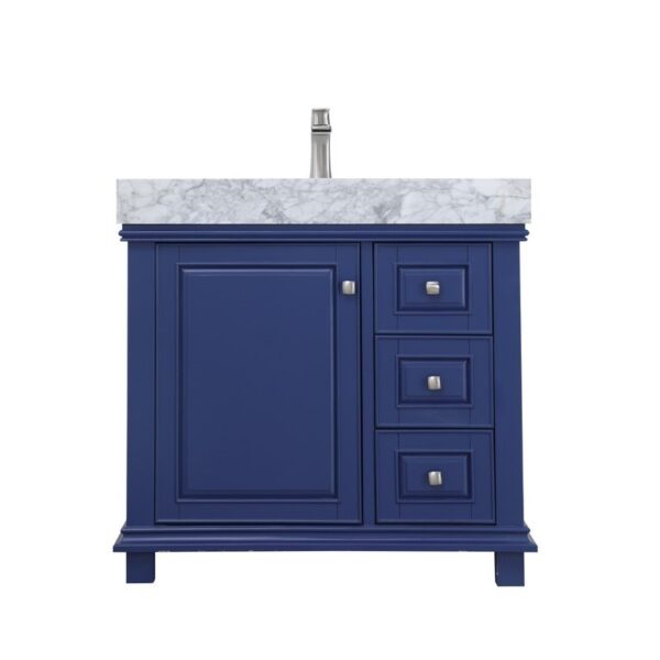 Altair 539036-CA-NM Jardin 36 Inch Single Sink Bathroom Vanity with Carrara White Marble Countertop