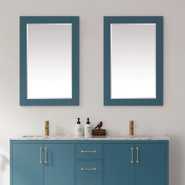 Altair 541024-MIR-RG Sutton 24 Inch Rectangular Bathroom Wood Framed Wall Mirror - Royal Green