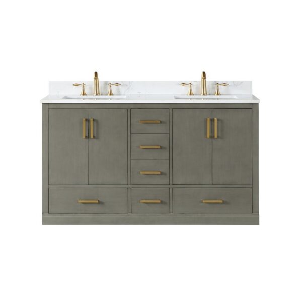 Altair 544060 Monna 60 Inch Double Bathroom Vanity with Countertop