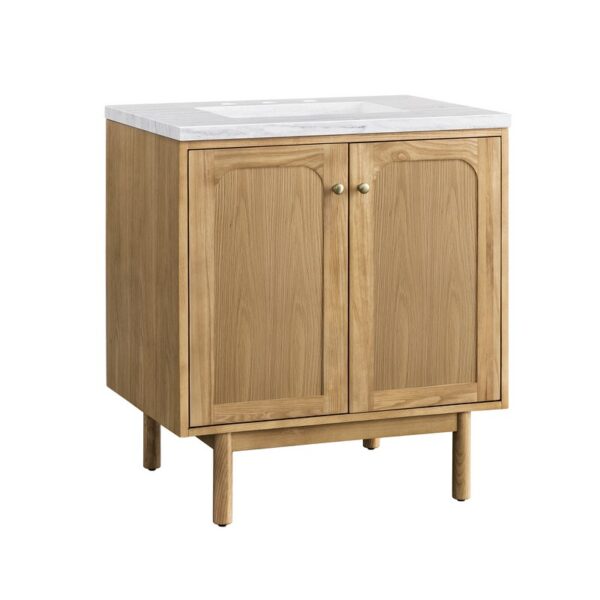 James Martin 545-V30-LNO-3AF Laurent 30 Inch Light Natural Oak Single Sink Vanity with 3 cm Arctic Fall Top