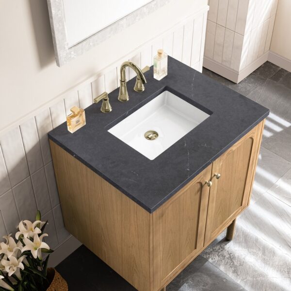 James Martin 545-V30-LNO-3CSP Laurent 30 Inch Light Natural Oak Single Sink Vanity with 3 cm Charcoal Soapstone Top