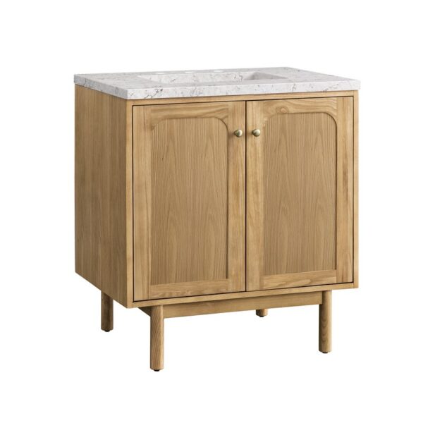 James Martin 545-V30-LNO-3EJP Laurent 30 Inch Light Natural Oak Single Sink Vanity with 3 cm Eternal Jasmine Pearl Top