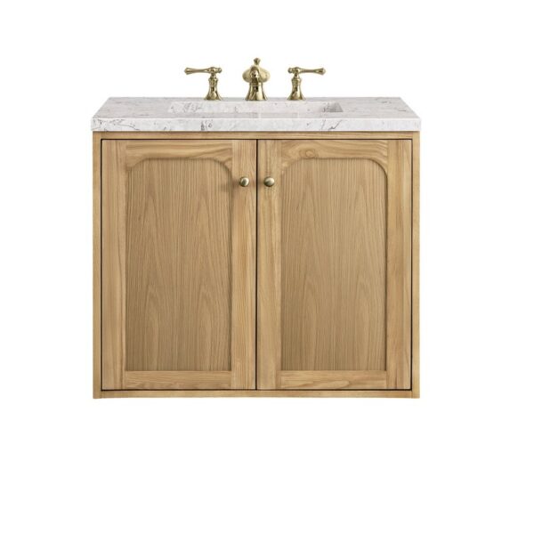 James Martin 545-V30-LNO-3EJP Laurent 30 Inch Light Natural Oak Single Sink Vanity with 3 cm Eternal Jasmine Pearl Top