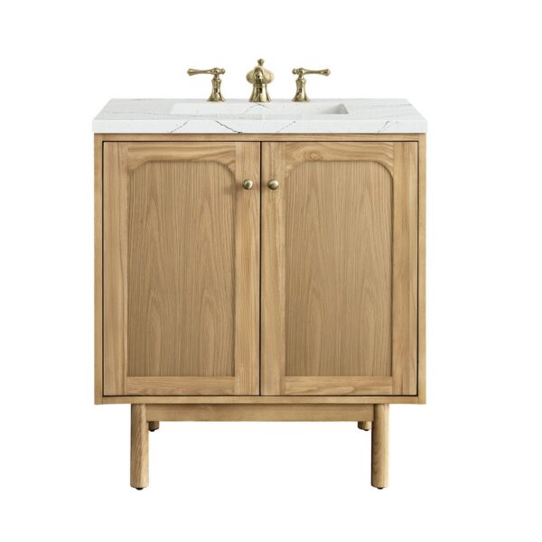 James Martin 545-V30-LNO-3ENC Laurent 30 Inch Light Natural Oak Single Sink Vanity with 3 cm Ethereal Noctis Top