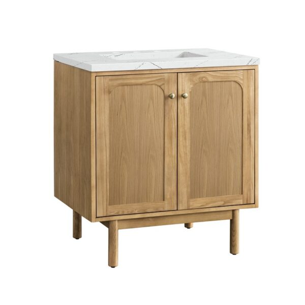 James Martin 545-V30-LNO-3ENC Laurent 30 Inch Light Natural Oak Single Sink Vanity with 3 cm Ethereal Noctis Top