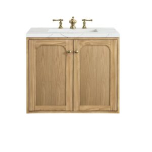 James Martin 545-V30-LNO-3ENC Laurent 30 Inch Light Natural Oak Single Sink Vanity with 3 cm Ethereal Noctis Top