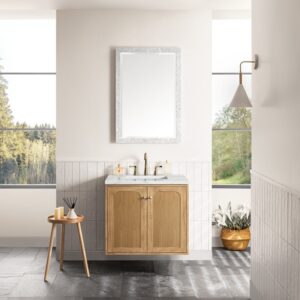 James Martin 545-V30-LNO-3ENC Laurent 30 Inch Light Natural Oak Single Sink Vanity with 3 cm Ethereal Noctis Top