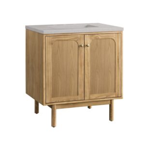 James Martin 545-V30-LNO-3ESR Laurent 30 Inch Light Natural Oak Single Sink Vanity with 3 cm Eternal Serena Top