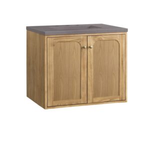 James Martin 545-V30-LNO-3GEX Laurent 30 Inch Light Natural Oak Single Sink Vanity with 3 cm Grey Expo Top