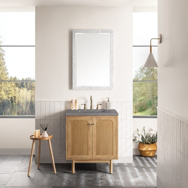 James Martin 545-V30-LNO-3GEX Laurent 30 Inch Light Natural Oak Single Sink Vanity with 3 cm Grey Expo Top