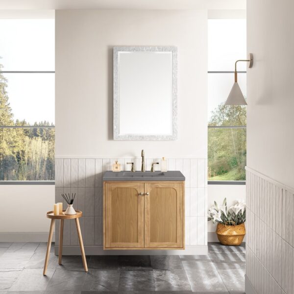 James Martin 545-V30-LNO-3GEX Laurent 30 Inch Light Natural Oak Single Sink Vanity with 3 cm Grey Expo Top