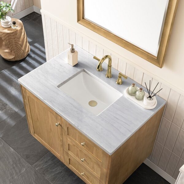 James Martin 545-V36-LNO-3AF Laurent 36 Inch Light Natural Oak Single Sink Vanity with 3 cm Arctic Fall Top