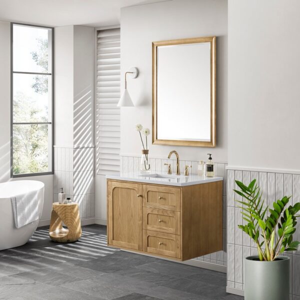 James Martin 545-V36-LNO-3AF Laurent 36 Inch Light Natural Oak Single Sink Vanity with 3 cm Arctic Fall Top