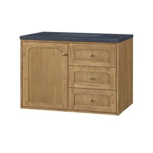 James Martin 545-V36-LNO-3CSP Laurent 36 Inch Light Natural Oak Single Sink Vanity with 3 cm Charcoal Soapstone Top