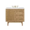 James Martin 545-V36-LNO-3ENC Laurent 36 Inch Light Natural Oak Single Sink Vanity with 3 cm Ethereal Noctis Top