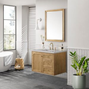 James Martin 545-V36-LNO-3ESR Laurent 36 Inch Light Natural Oak Single Sink Vanity with 3 cm Eternal Serena Top