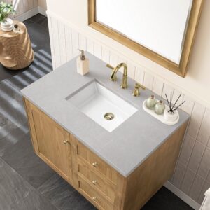 James Martin 545-V36-LNO-3ESR Laurent 36 Inch Light Natural Oak Single Sink Vanity with 3 cm Eternal Serena Top