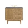 James Martin 545-V36-LNO-3GEX Laurent 36 Inch Light Natural Oak Single Sink Vanity with 3 cm Grey Expo Top