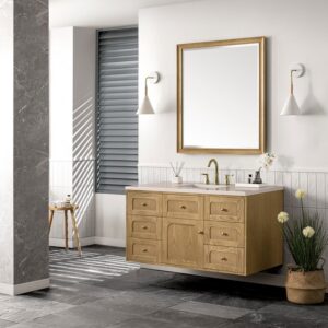 James Martin 545-V48-LNO-3EMR Laurent 48 Inch Light Natural Oak Single Sink Vanity with 3 cm Eternal Marfil Top