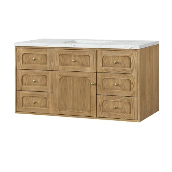 James Martin 545-V48-LNO-3ENC Laurent 48 Inch Light Natural Oak Single Sink Vanity with 3 cm Ethereal Noctis Top