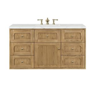 James Martin 545-V48-LNO-3ENC Laurent 48 Inch Light Natural Oak Single Sink Vanity with 3 cm Ethereal Noctis Top