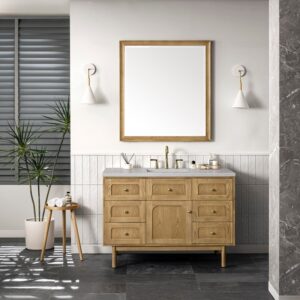 James Martin 545-V48-LNO-3ESR Laurent 48 Inch Light Natural Oak Single Sink Vanity with 3 cm Eternal Serena Top