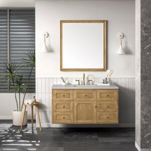 James Martin 545-V48-LNO-3ESR Laurent 48 Inch Light Natural Oak Single Sink Vanity with 3 cm Eternal Serena Top