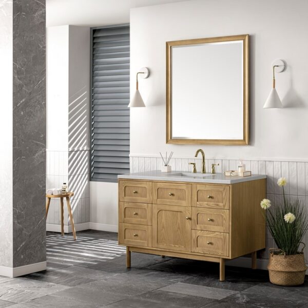 James Martin 545-V48-LNO-3ESR Laurent 48 Inch Light Natural Oak Single Sink Vanity with 3 cm Eternal Serena Top