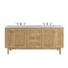 James Martin 545-V72-LNO-3CAR Laurent 72 Inch Light Natural Oak Double Sink Vanity with 3 cm Carrara Marble Top