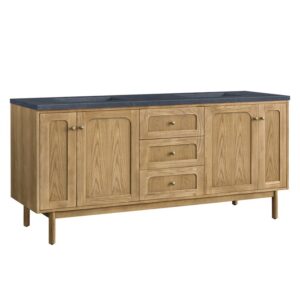 James Martin 545-V72-LNO-3CSP Laurent 72 Inch Light Natural Oak Double Sink Vanity with 3 cm Charcoal Soapstone Top