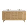 James Martin 545-V72-LNO-3EMR Laurent 72 Inch Light Natural Oak Double Sink Vanity with 3 cm Eternal Marfil Top