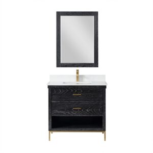 Altair 545036-AW Kesia 36 Inch Single Sink Bathroom Vanity with Carrara White Composite Stone Countertop