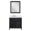 Altair 549036-BO-AW Weiser 36 Inch Single Sink Bathroom Vanity with Carrara White Composite Stone Countertop with Mirror