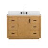 Altair 556048-NW-GW-NM Perla 47 1/4 Inch Single Bathroom Vanity in Natural Wood with Grain White Composite Stone Countertop without Mirror