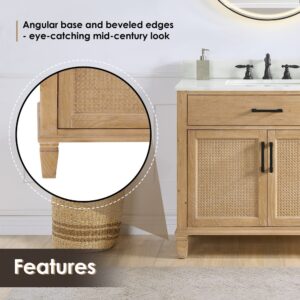 Altair 560036-CAB-WF-NM Solana 35 1/4 Inch Single Sink Bathroom Vanity Cabinet Only in Weathered Fir