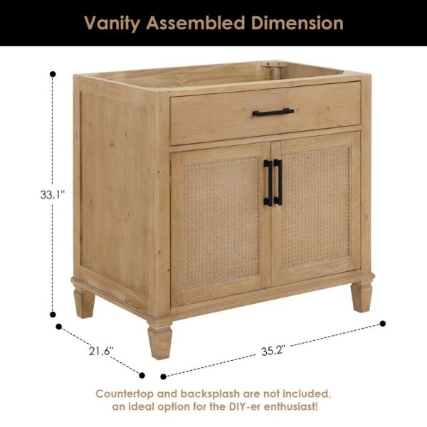 Altair 560036-CAB-WF-NM Solana 35 1/4 Inch Single Sink Bathroom Vanity Cabinet Only in Weathered Fir