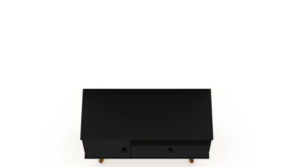 Manhattan Comfort Tribeca 35.43 Mid-Century Modern TV Stand with Solid Wood Legs in Black