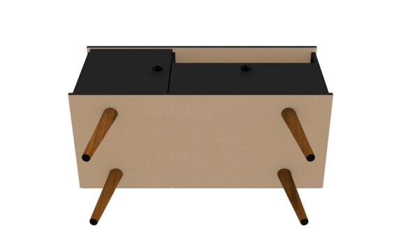 Manhattan Comfort Tribeca 35.43 Mid-Century Modern TV Stand with Solid Wood Legs in Black