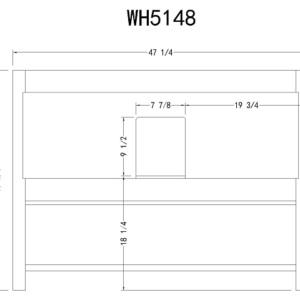 Legion Furniture WH5148 48 Inch Solid Wood Vanity in Wash White with Marble Top, No Faucet