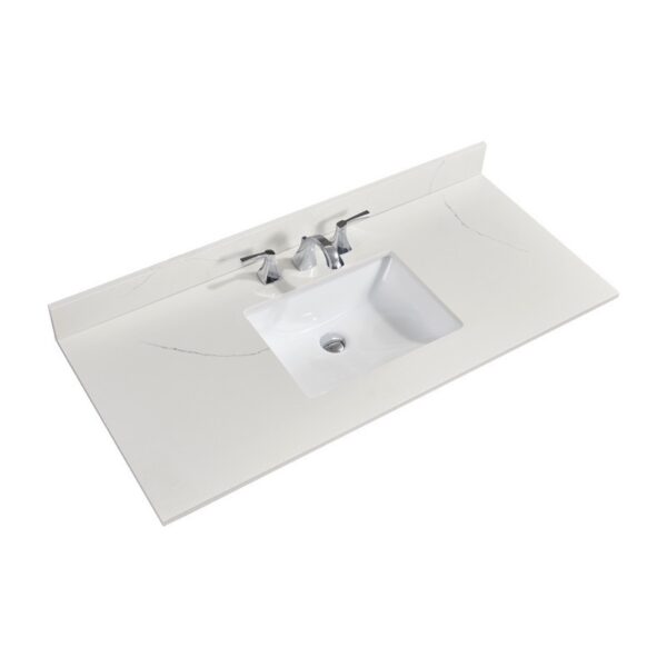 Altair 61049-CTP-MW Belluno 49 Inch Single Bathroom Vanity Top in Milano White with Ceramic Rectangle Undermount Sink