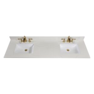 Altair 61073-CTP-MW Belluno 73 Inch Single Bathroom Vanity Top in Milano White with Ceramic Rectangle Undermount Sink