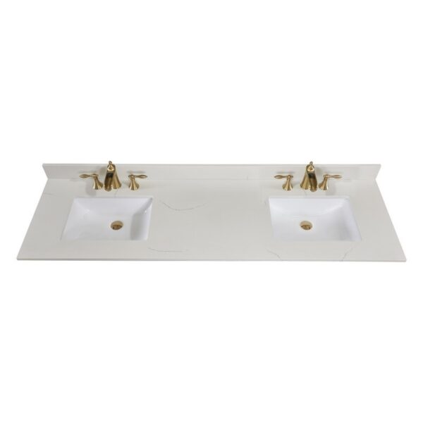 Altair 61073-CTP-MW Belluno 73 Inch Single Bathroom Vanity Top in Milano White with Ceramic Rectangle Undermount Sink