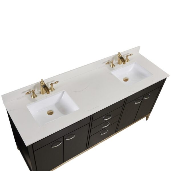 Altair 61073-CTP-MW Belluno 73 Inch Single Bathroom Vanity Top in Milano White with Ceramic Rectangle Undermount Sink