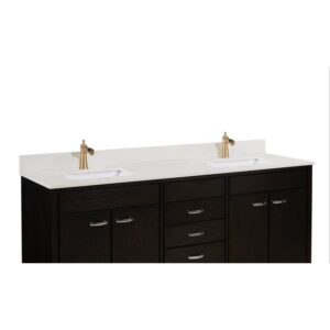 Altair 61SF73-MW-CTP Belluno 73 Inch Stone effects Vanity Top in Milano White with White Sink