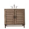 James Martin 620-V36-WW-3EMR Portland 36 Inch Single Vanity Whitewashed Walnut with 3 CM Eternal Marfil Quartz Top