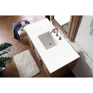 James Martin 620-V48-3WZ Portland 48 Inch Single Vanity with 3cm White Zeus Quartz Top