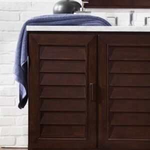 James Martin 620-V48-BNM-3AF Portland 48 Inch Single Vanity in Burnished Mahogany with 3 cm Arctic Fall Solid Surface Top